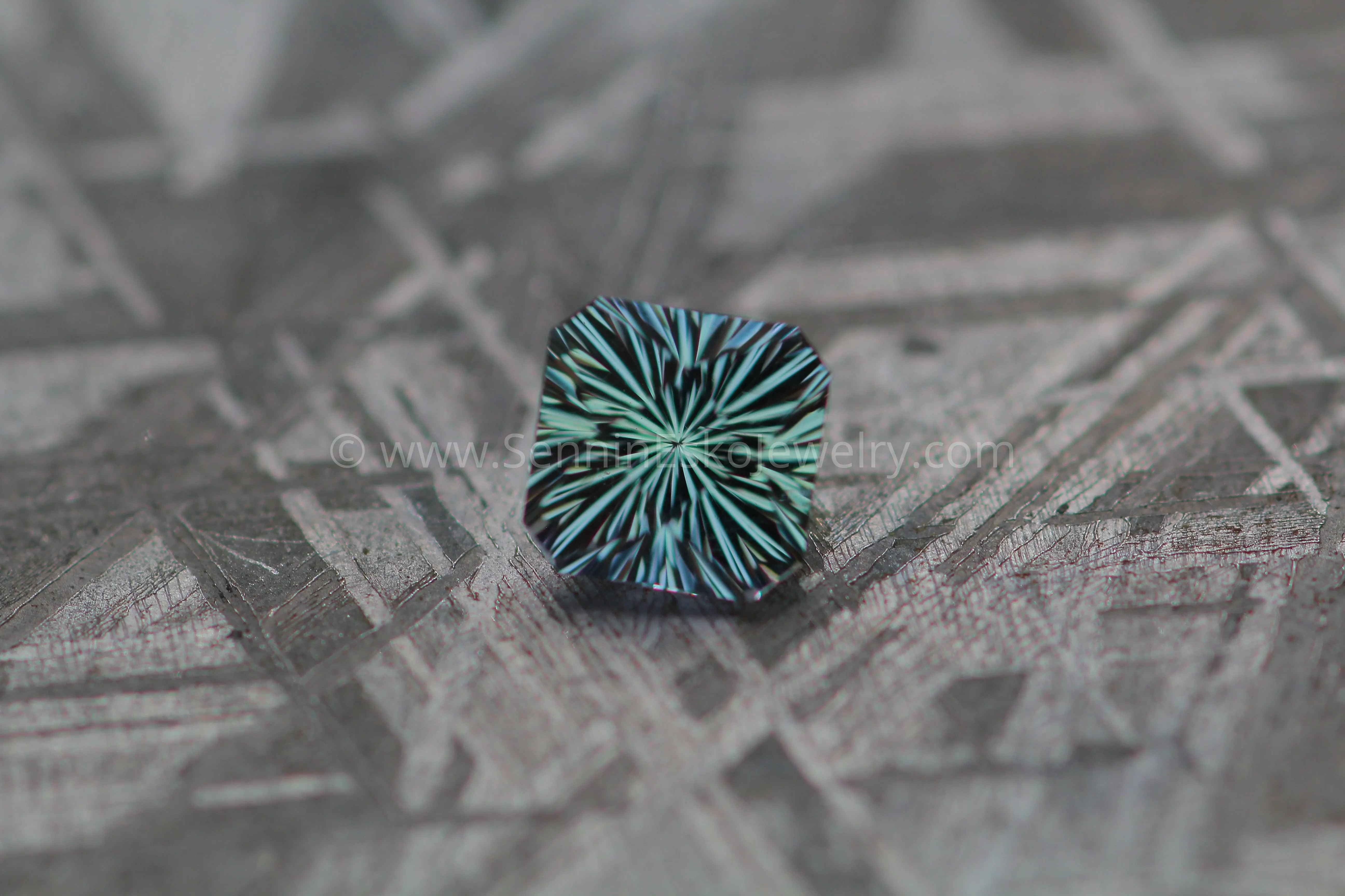 0.88 carat Silvery Blue Umba Sapphire Octagon - Fantasy Cut, 6.1x5mm
