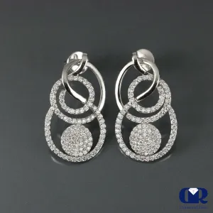 1.10 Ct Diamond Loop Drop Earrings In 14K Gold With Post