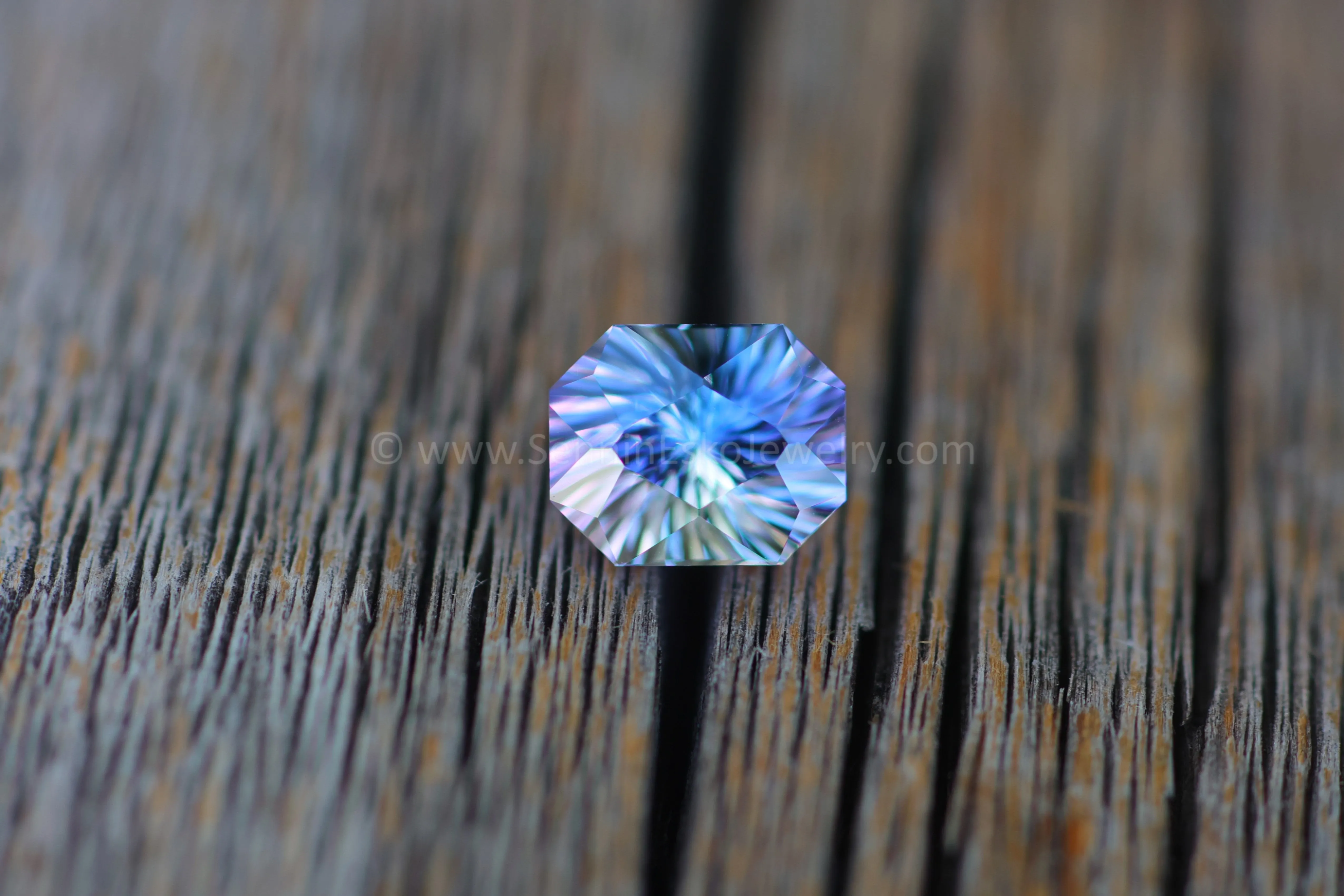 1.4 Carat Periwinkle Blue/Lilac Unheated Tanzanite - Galaxy Cut - 7.4x6mm