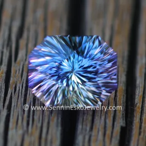 1.4 Carat Periwinkle Blue/Lilac Unheated Tanzanite - Galaxy Cut - 7.4x6mm