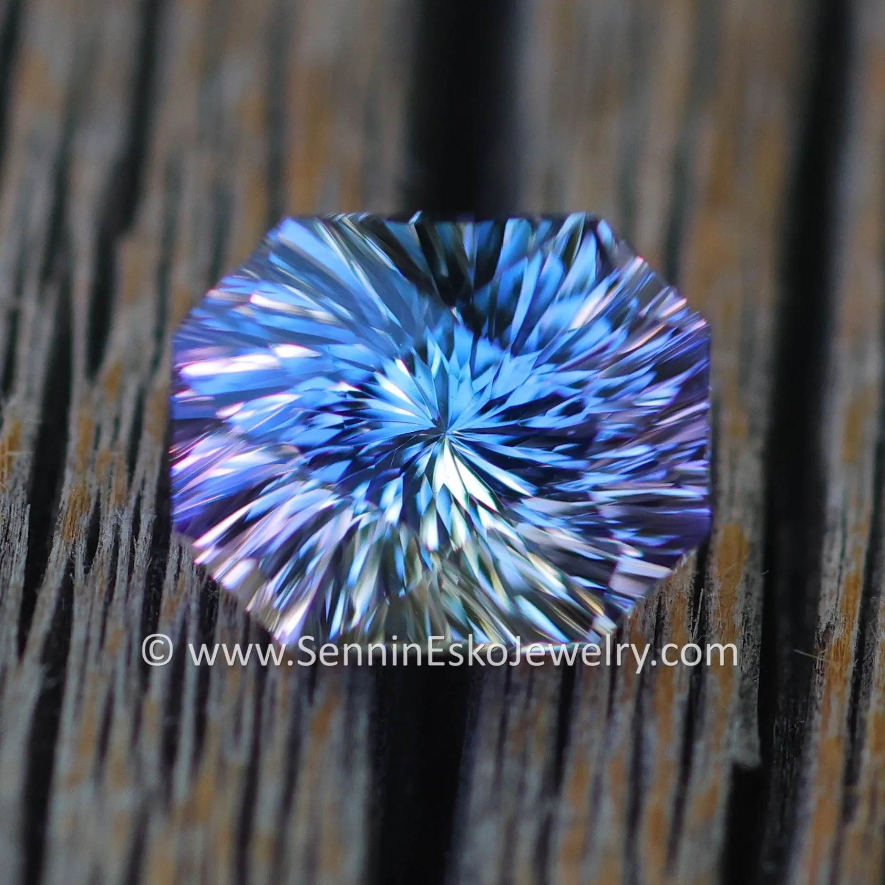 1.4 Carat Periwinkle Blue/Lilac Unheated Tanzanite - Galaxy Cut - 7.4x6mm