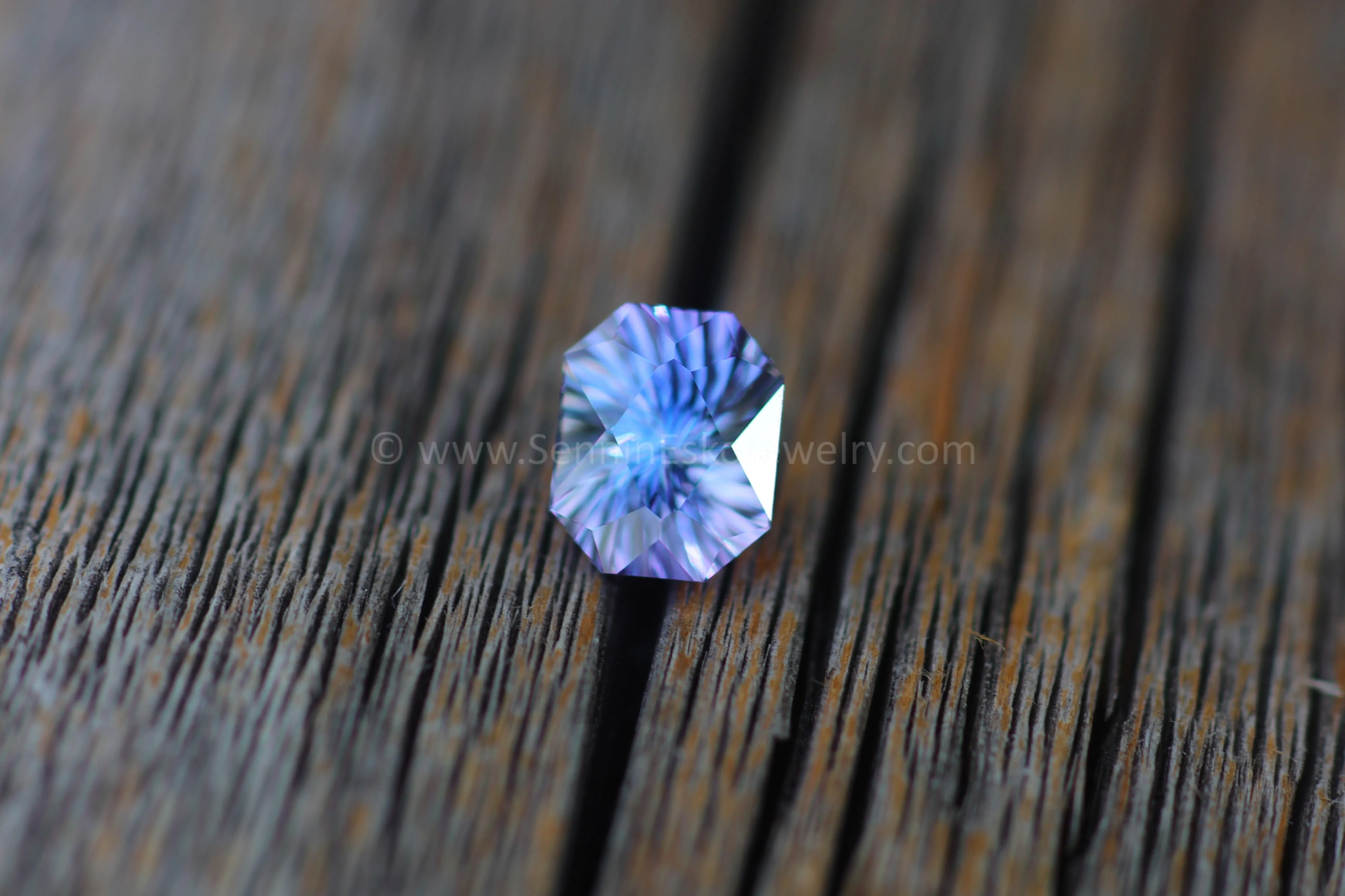 1.4 Carat Periwinkle Blue/Lilac Unheated Tanzanite - Galaxy Cut - 7.4x6mm