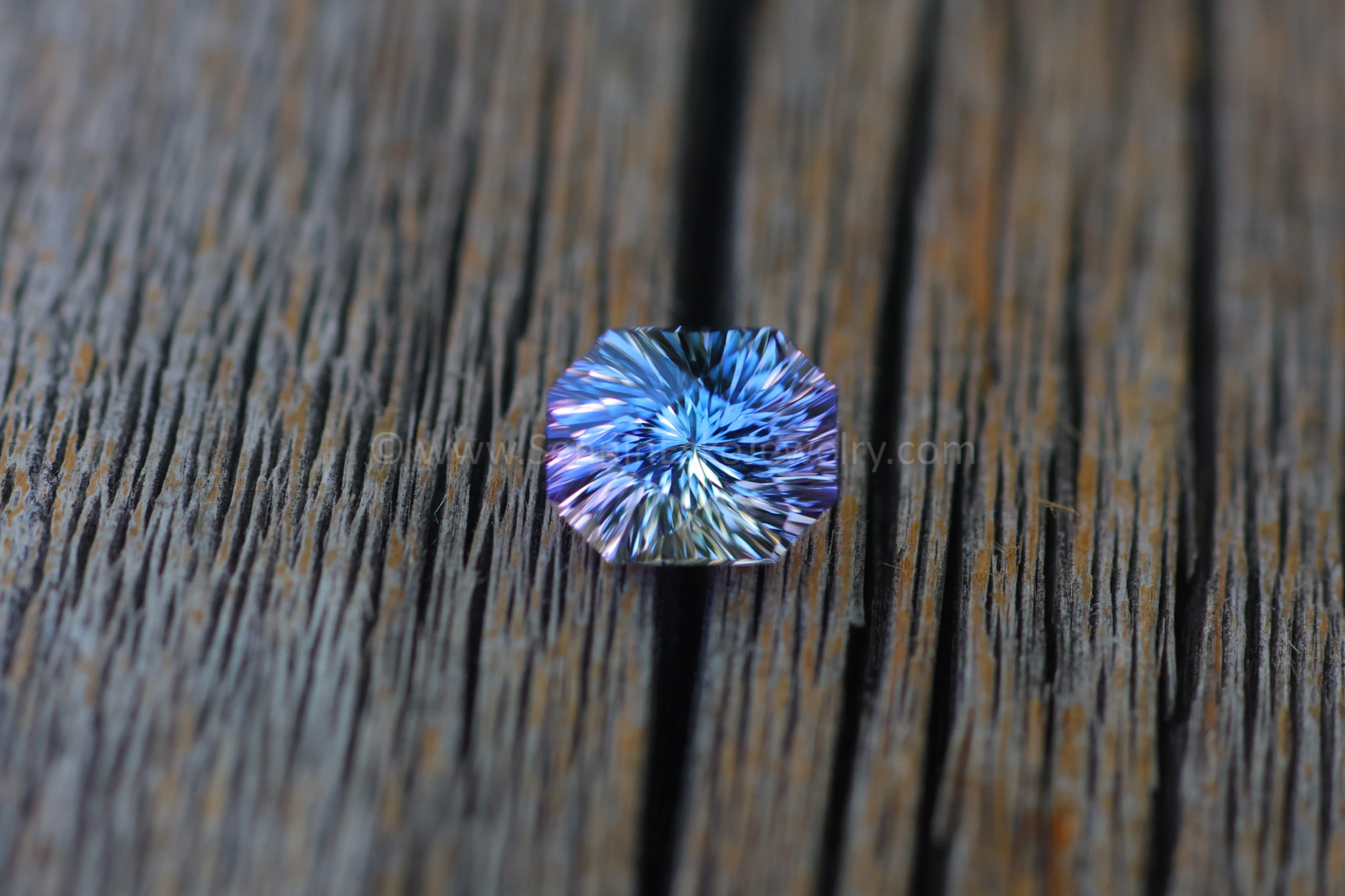 1.4 Carat Periwinkle Blue/Lilac Unheated Tanzanite - Galaxy Cut - 7.4x6mm