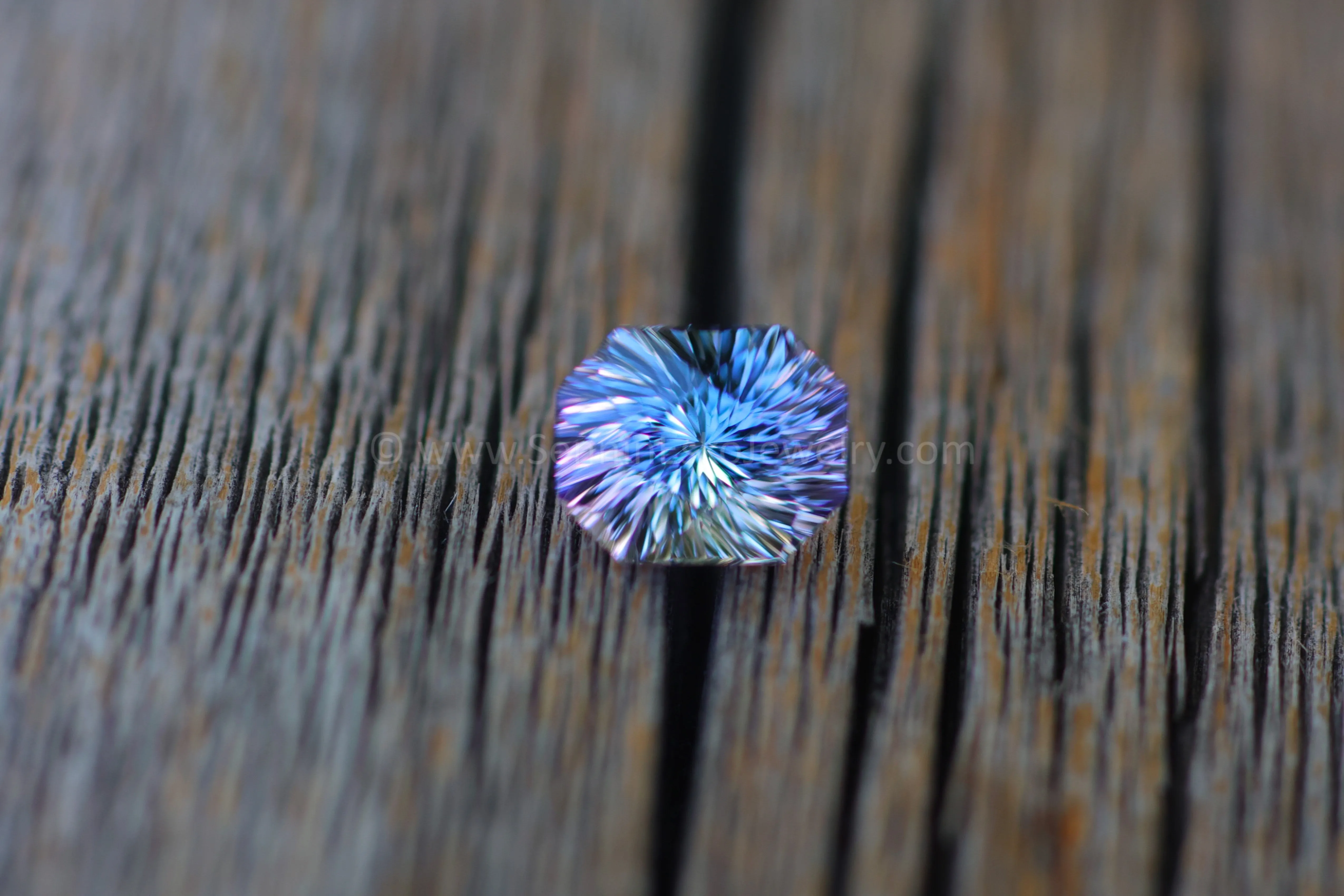 1.4 Carat Periwinkle Blue/Lilac Unheated Tanzanite - Galaxy Cut - 7.4x6mm