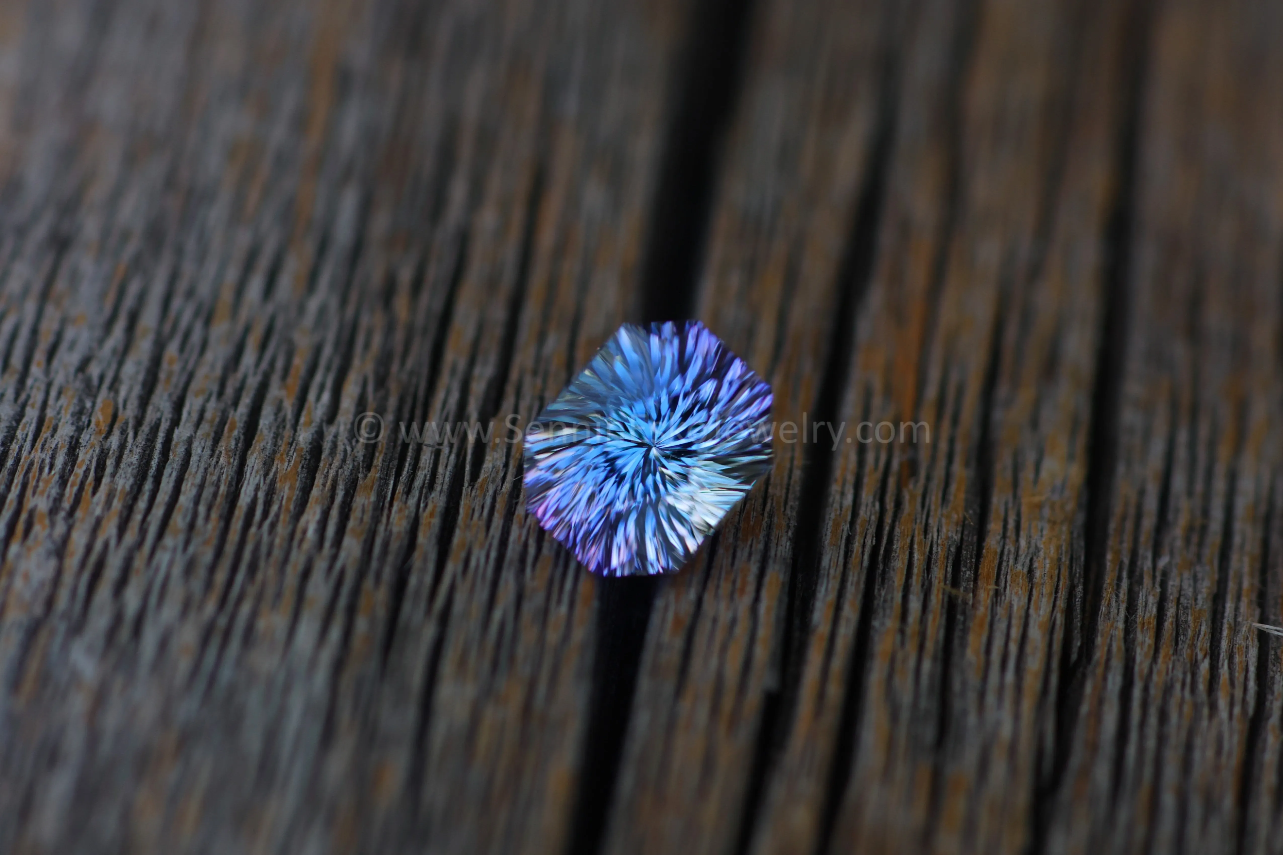 1.4 Carat Periwinkle Blue/Lilac Unheated Tanzanite - Galaxy Cut - 7.4x6mm