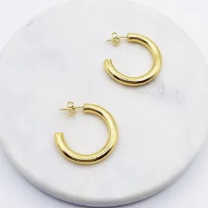 14K Gold Vermeil Fat Tube Hoop