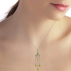 1.5 Carat 14K Solid White Gold Heartstruck Peridot Necklace