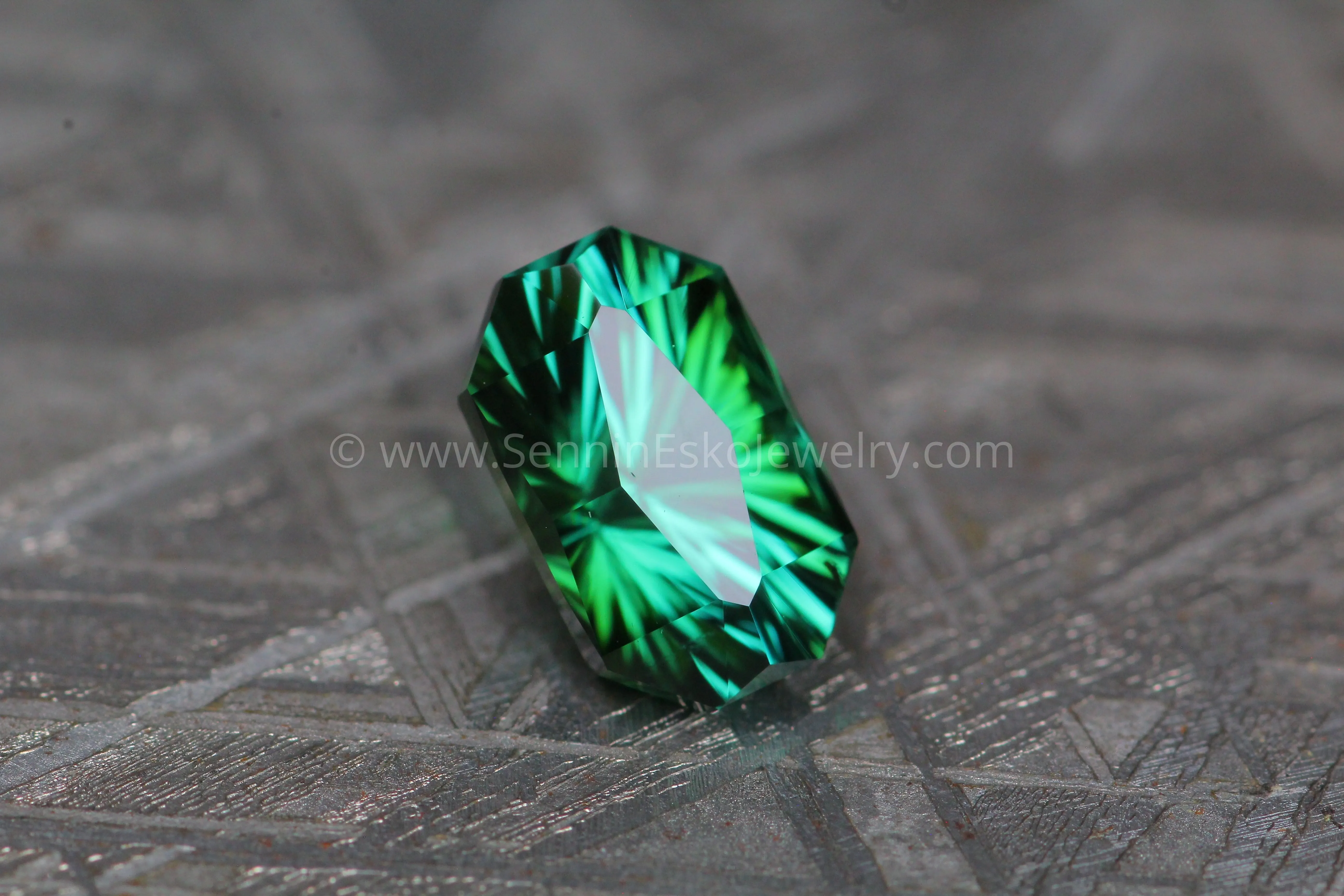 1.6 Carat Forest Green Tourmaline Octagon - 8.1x5.1mm Fantasy Cut