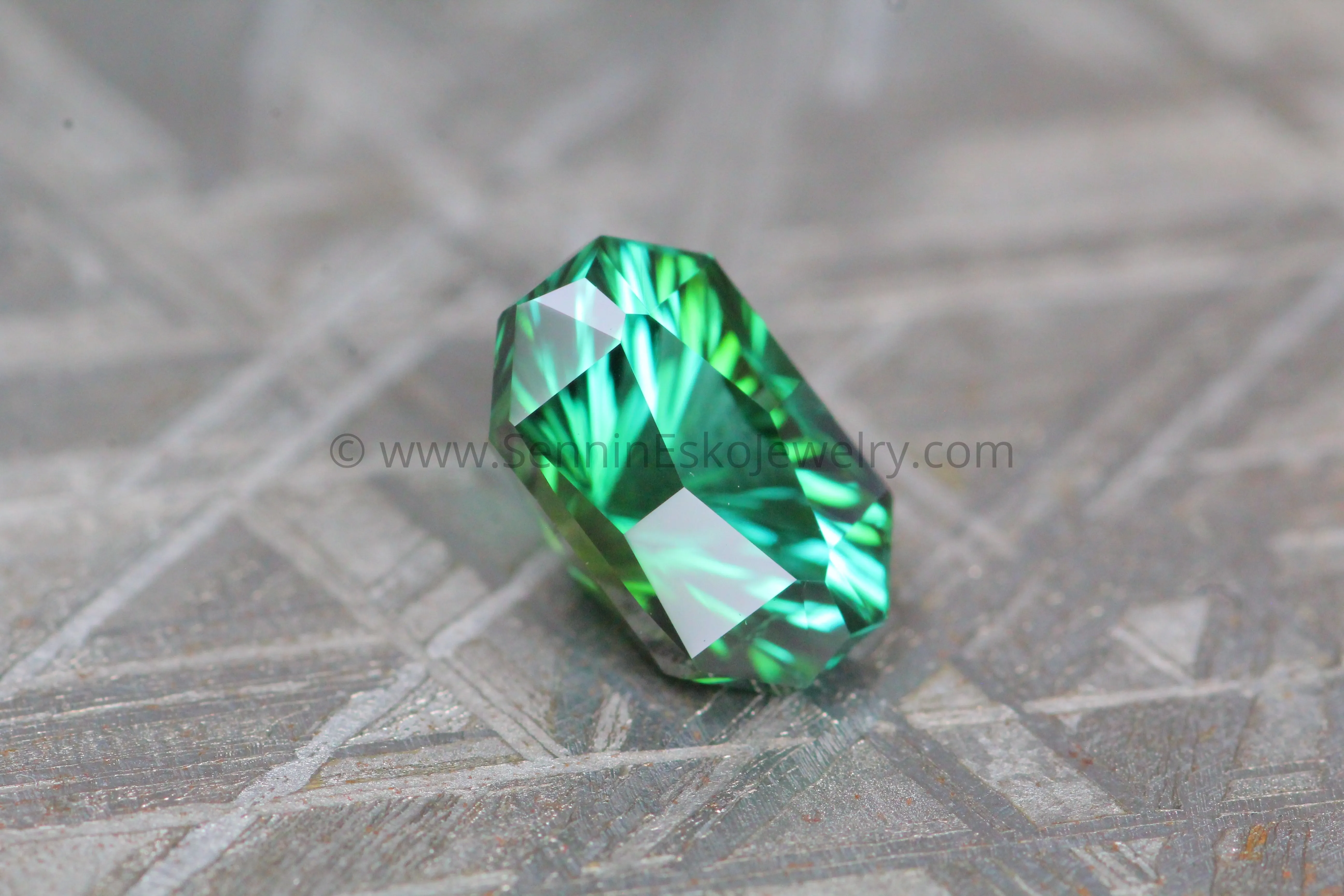 1.6 Carat Forest Green Tourmaline Octagon - 8.1x5.1mm Fantasy Cut