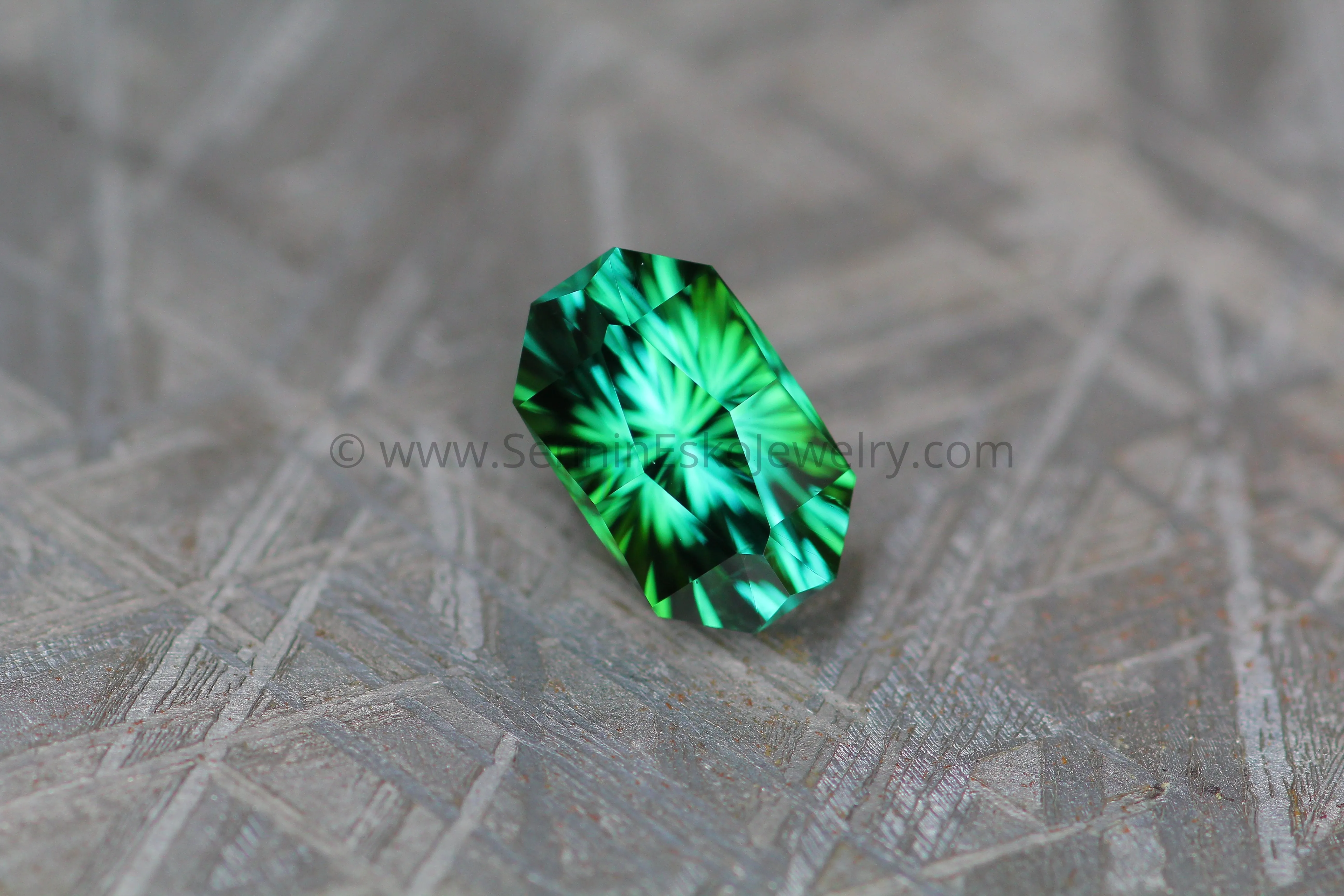 1.6 Carat Forest Green Tourmaline Octagon - 8.1x5.1mm Fantasy Cut