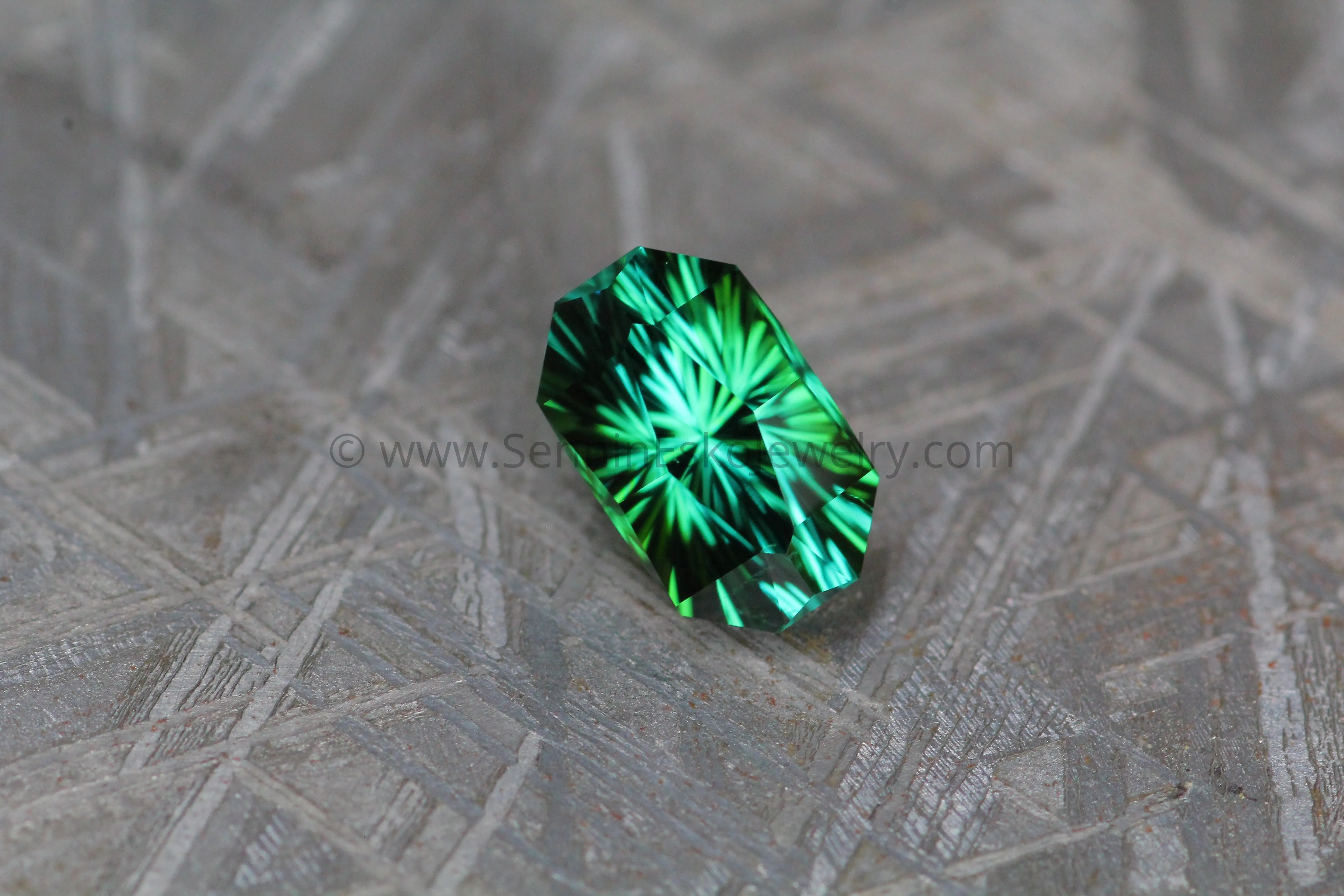 1.6 Carat Forest Green Tourmaline Octagon - 8.1x5.1mm Fantasy Cut