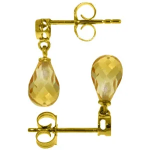 2.73 Carat 14K Solid Yellow Gold Breakthrough Citrine Diamond Earrings