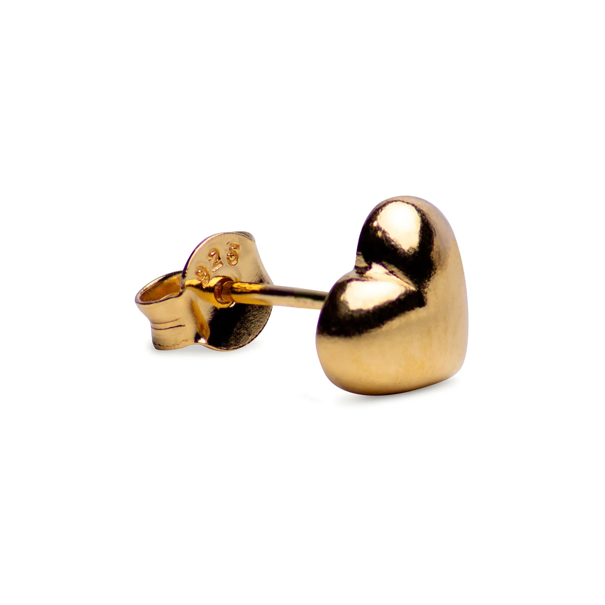8 mm Yellow Gold Heart Earrings