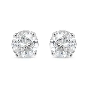.925 Sterling Silver 1/6 Cttw Round Brilliant-Cut Diamond Classic 4-Prong Stud Earrings (I-J Color, I1-I2 Clarity)