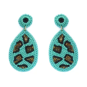 Aqua Cami Leopard Earrings