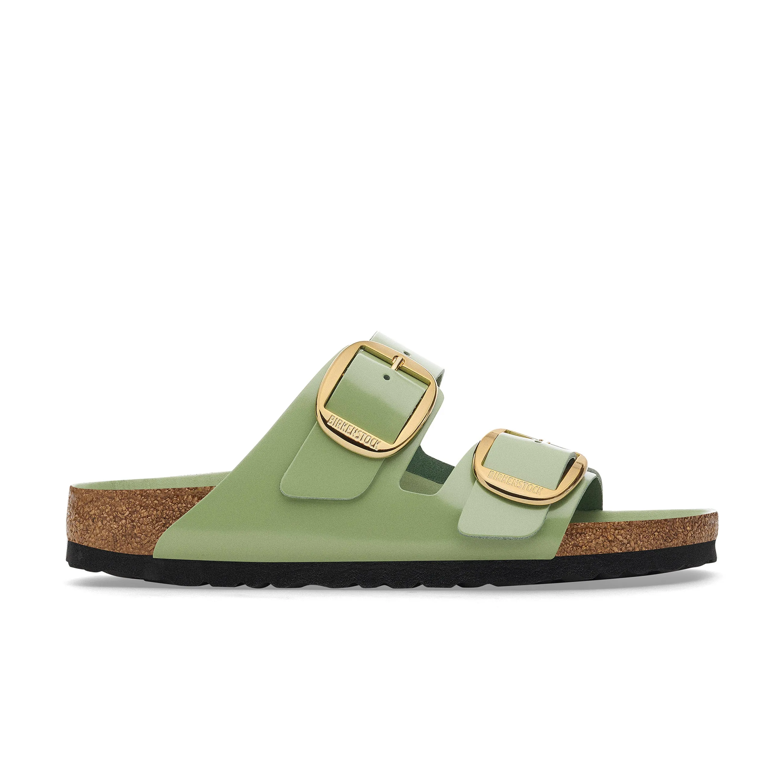 Arizona Big Buckle High Shine Green Tea Natural Leather Patent