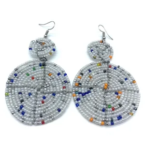 Beaded Earrings- Peal White Variation