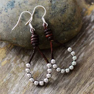 Boho Earrings, Dangle Earrings, Silver Bohemian Peal