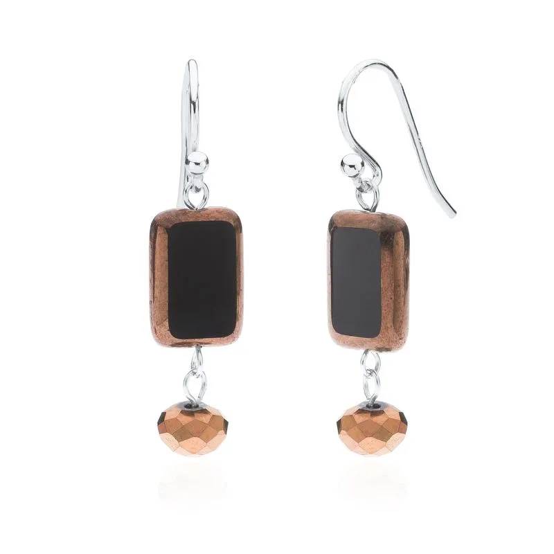 Bubble Gum Pink Glass Beaded Crystal Dangle Earrings
