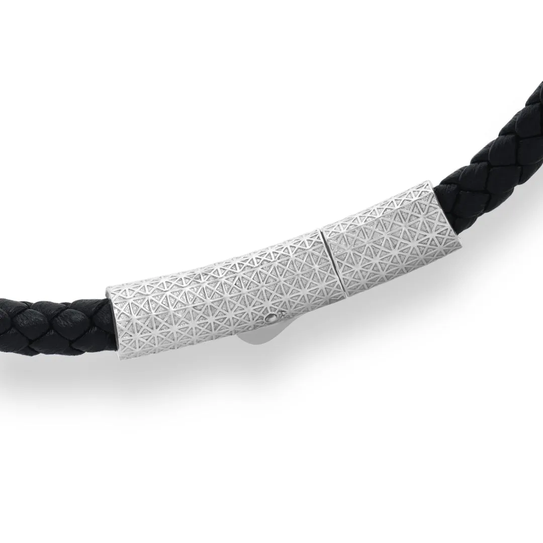 Buckle Leather Bracelet in Silver