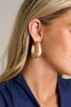 Cascading Waters Gold Square Hoops