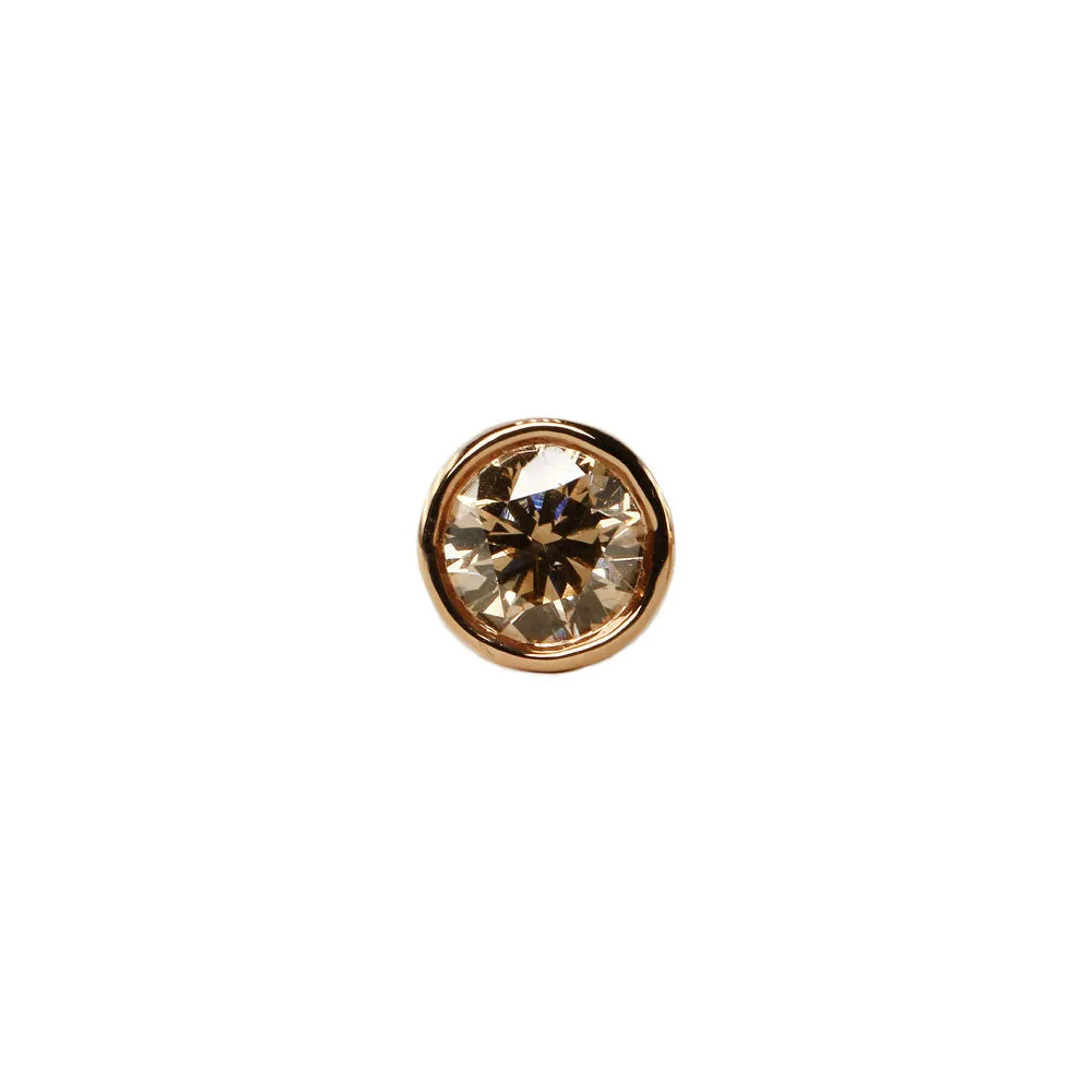 Champagne Diamond Bezel Set Earrings