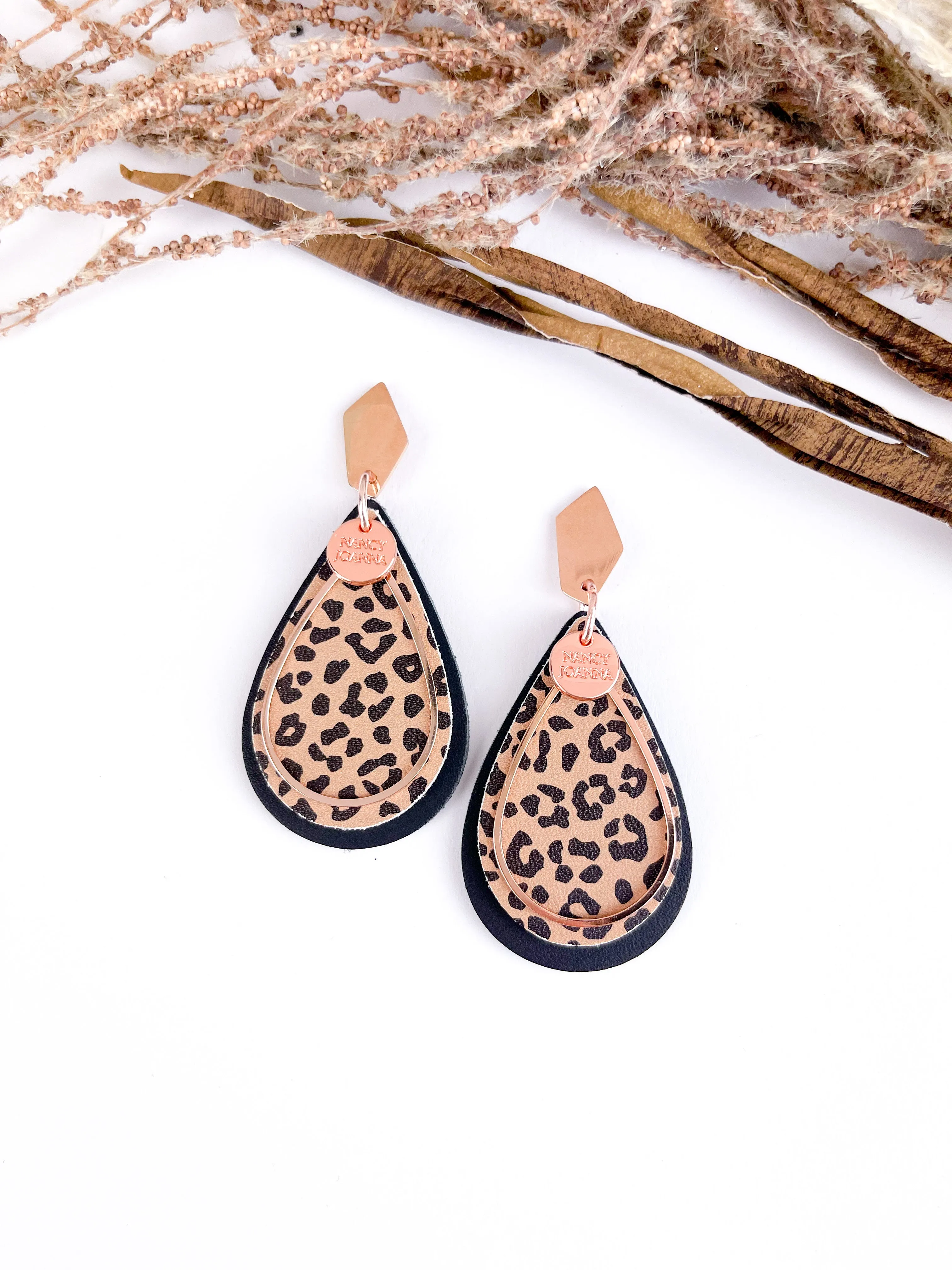 Chocolate Cheetah Double Teardrop