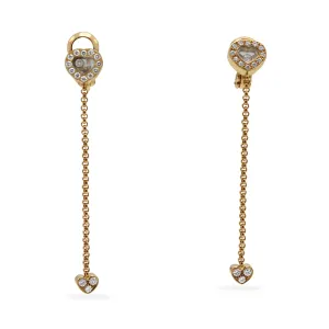Chopard Happy Diamonds Hearts Gold Long Clip-On Earrings