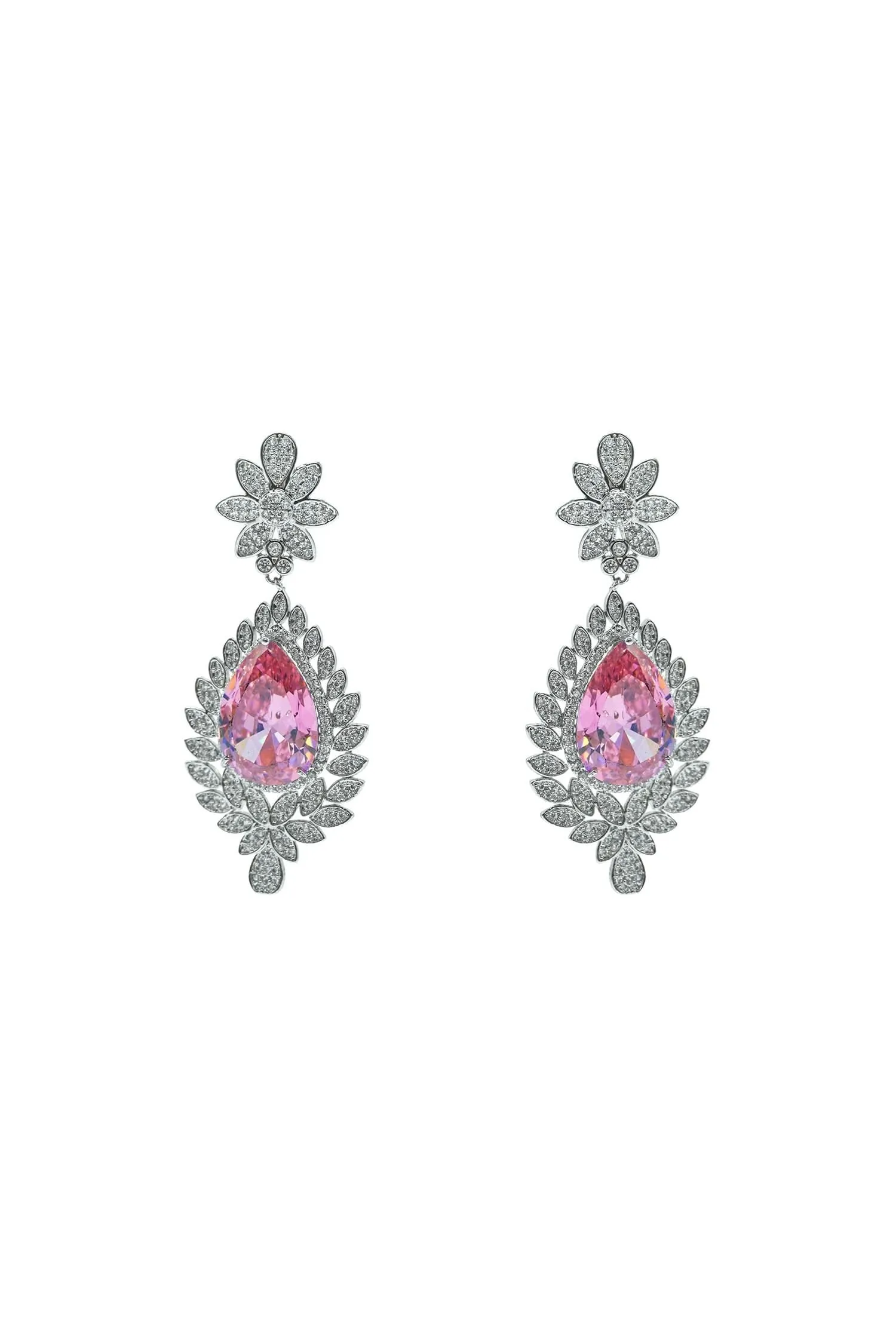 Clementine Embellished Pink Gem Earrings