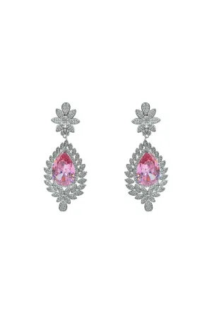 Clementine Embellished Pink Gem Earrings