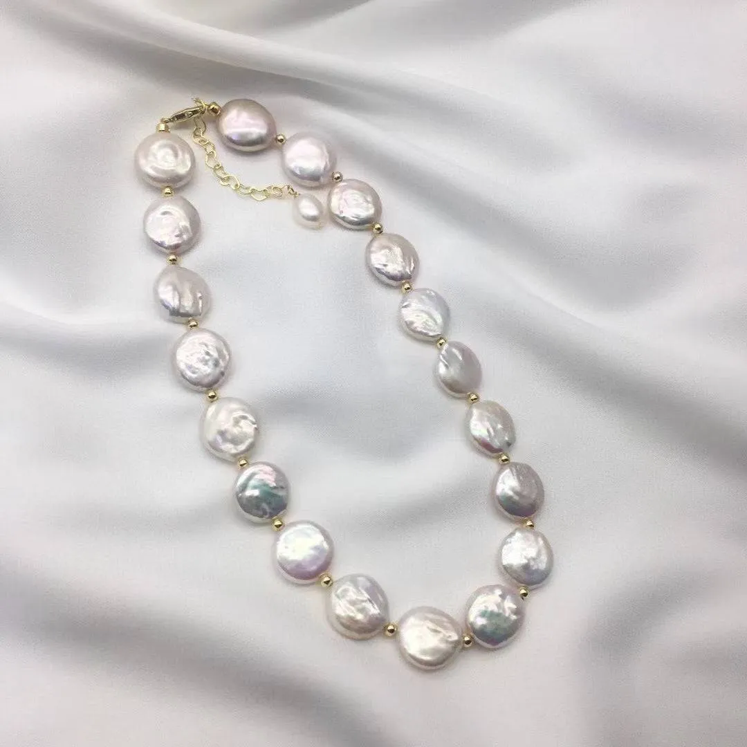 Coin Pearl Necklace Bracelet and Earrings (Purchase Individually)