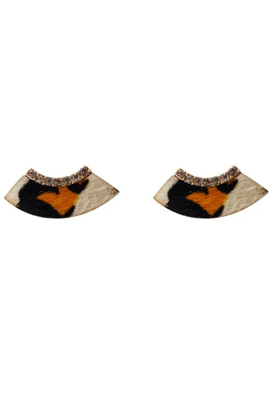 Crescent Shape Animal Print Earrings