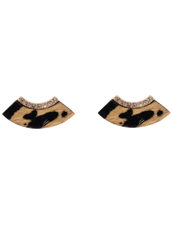 Crescent Shape Animal Print Earrings