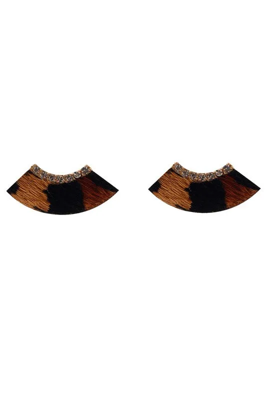 Crescent Shape Animal Print Earrings