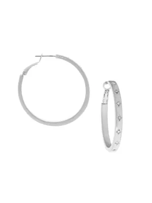 Crystal Starburst Hoop - Silver Clear