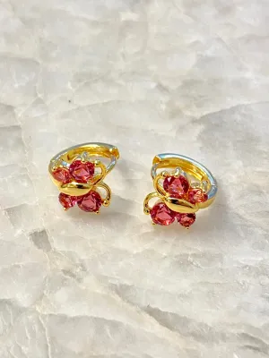 Cubic Zirconia (CZ) Butterfly Huggies Hoops