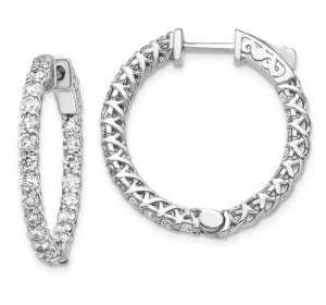 Diamond Inside Out Hoops with Trellis Design