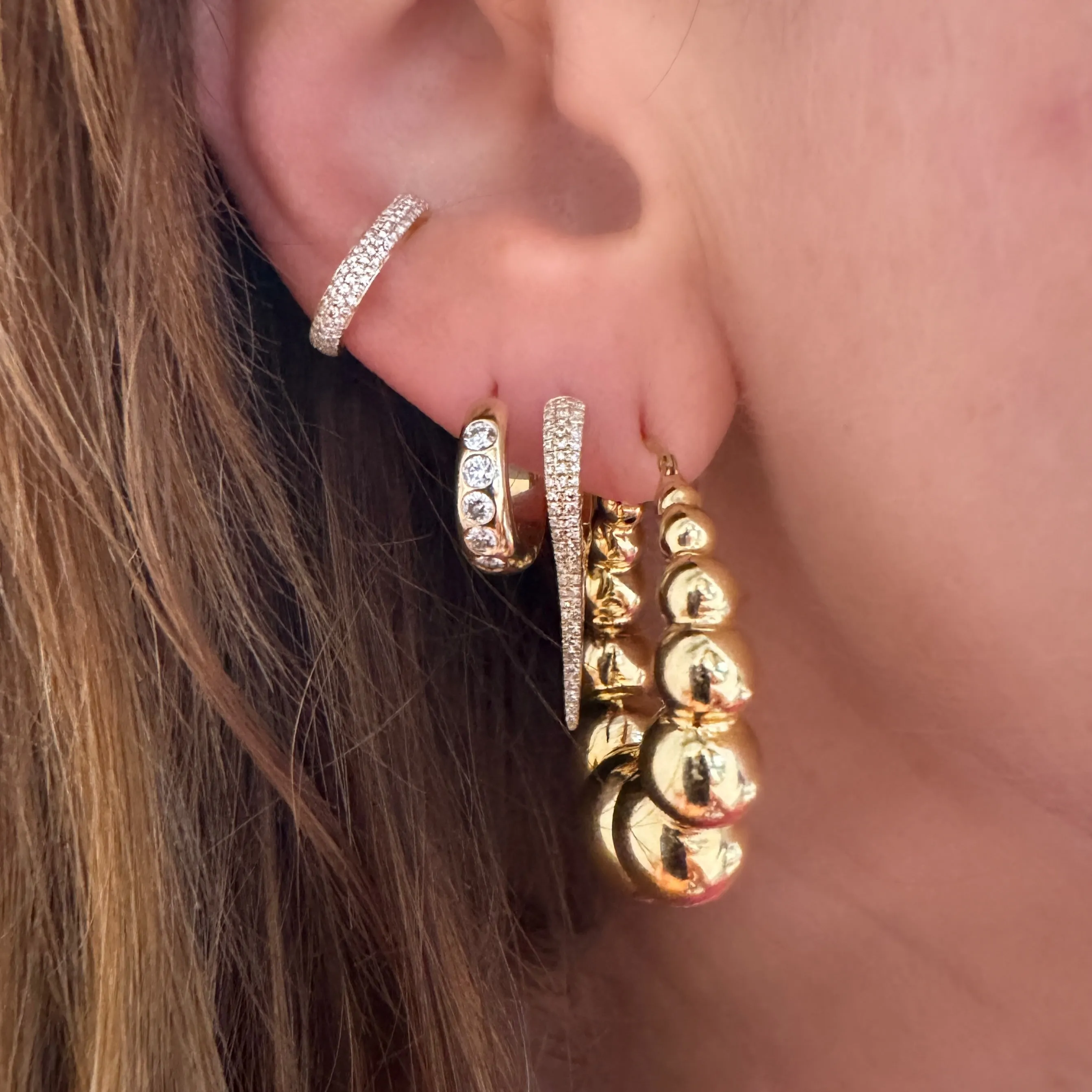 Diamond Nomad Huggie Hoop Earrings