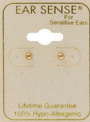 Ear Sense Earring WBA-13G 3mm Gold, Ball Stud Earrings