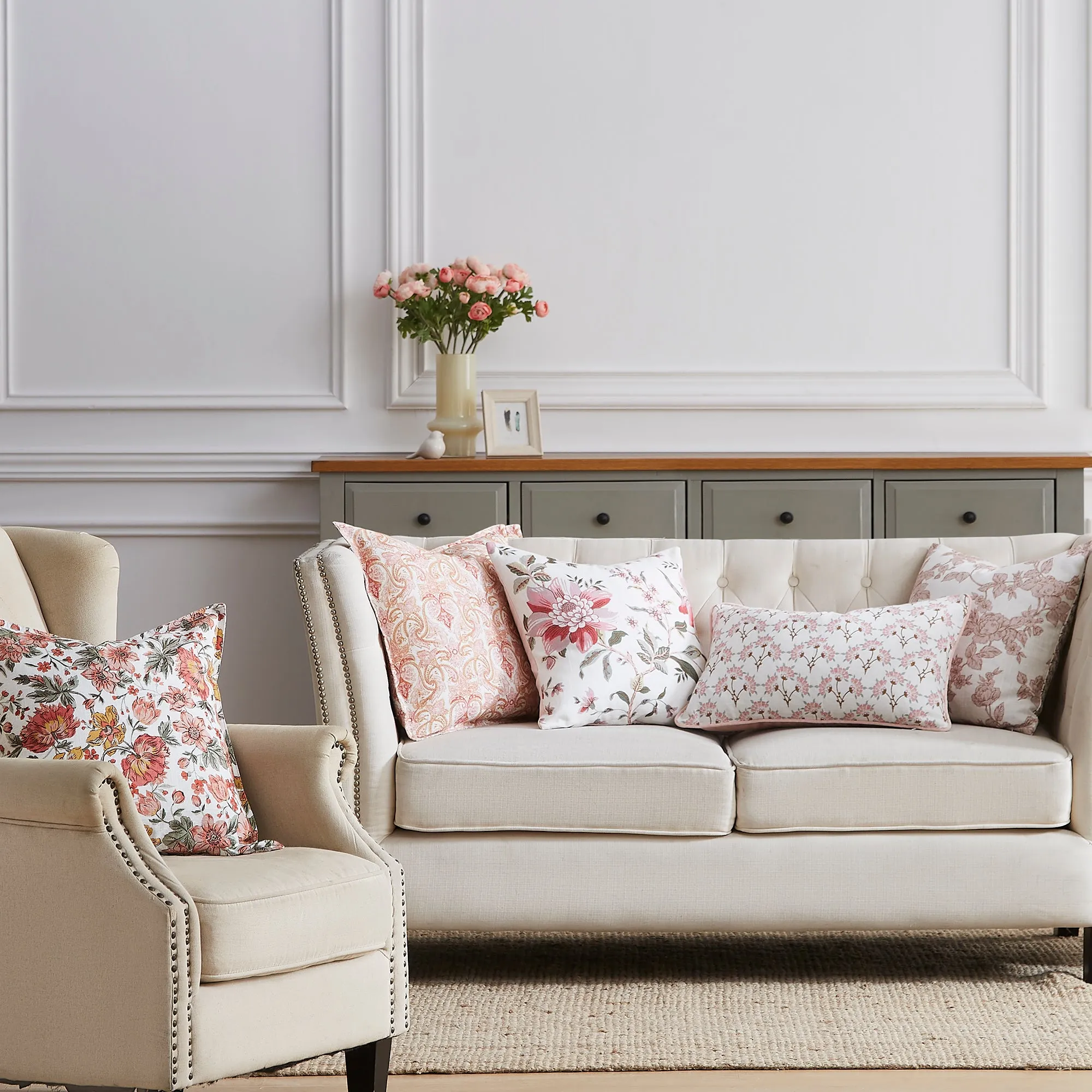 Edita’s Garden Blush Pink Cushion by Laura Ashley