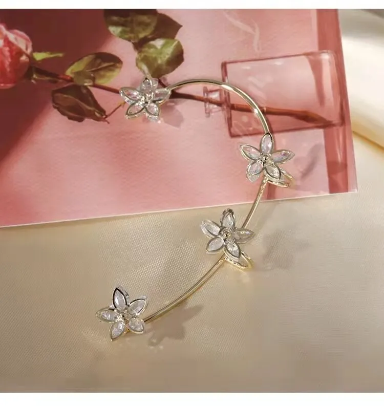 Elegant Flowers Adjustable Clip Earrings