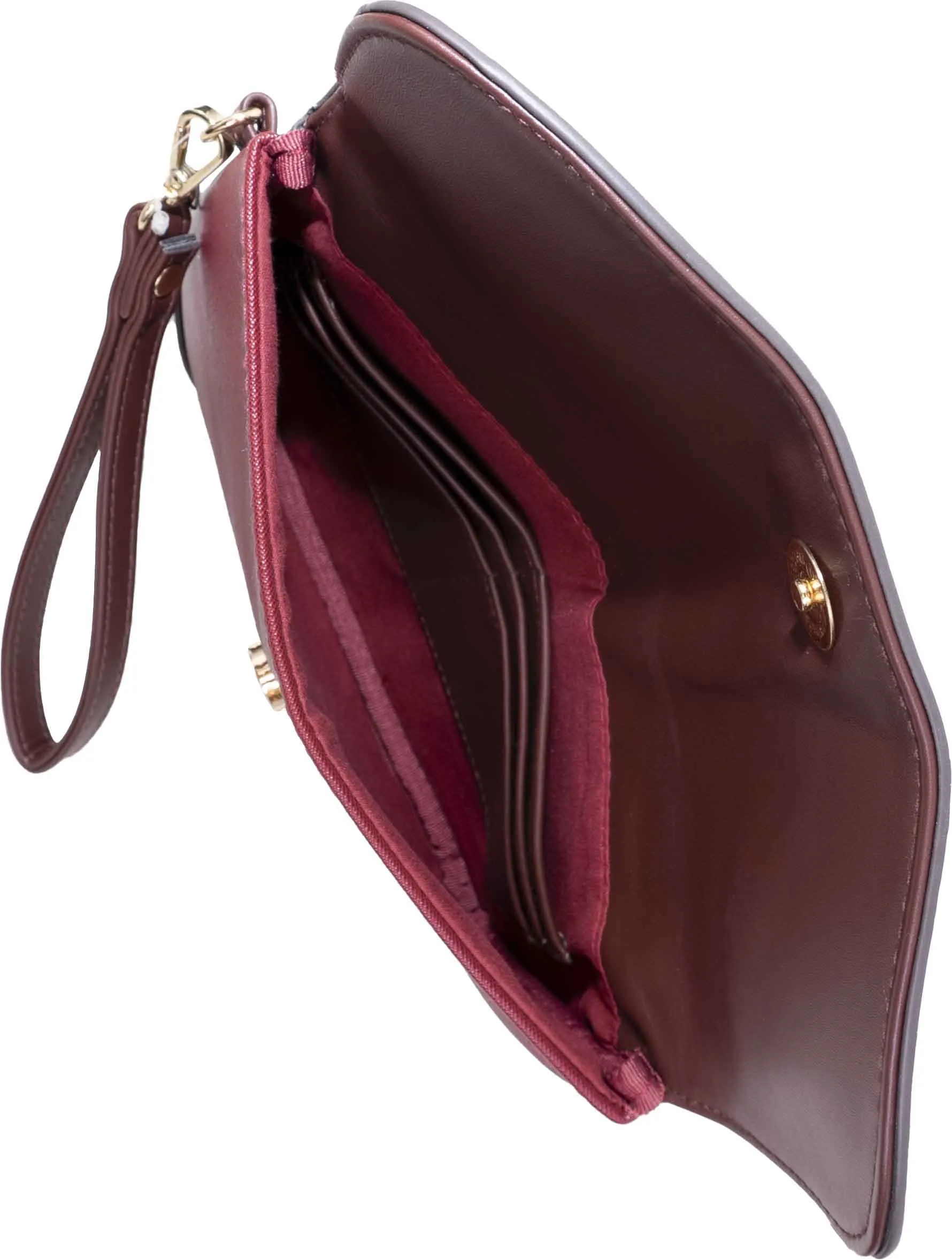 Ellen Tracy Saffiano & Smooth Flap  Wristlet