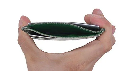 EW170/Waterproof Genuine Eel Skin Soft Leather Slim Thin Credit Card Holder Wallet