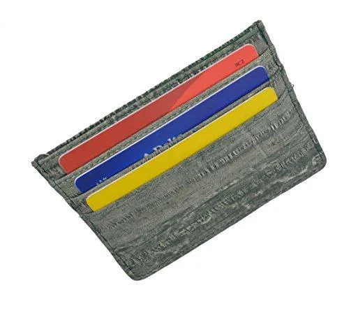 EW170/Waterproof Genuine Eel Skin Soft Leather Slim Thin Credit Card Holder Wallet