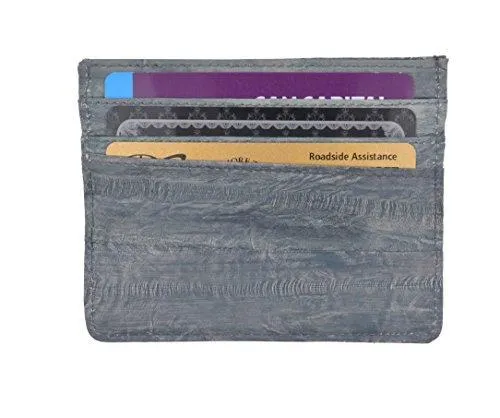 EW170/Waterproof Genuine Eel Skin Soft Leather Slim Thin Credit Card Holder Wallet