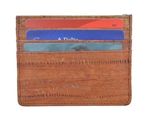 EW170/Waterproof Genuine Eel Skin Soft Leather Slim Thin Credit Card Holder Wallet