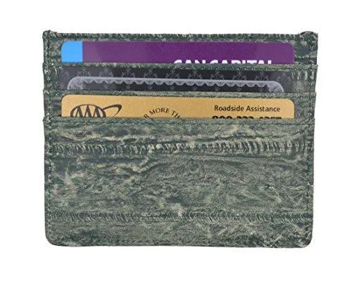 EW170/Waterproof Genuine Eel Skin Soft Leather Slim Thin Credit Card Holder Wallet