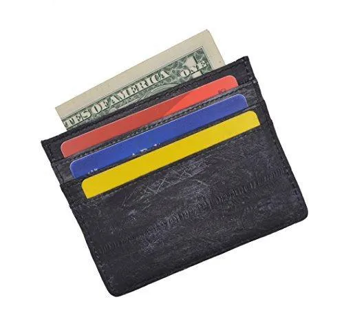 EW170/Waterproof Genuine Eel Skin Soft Leather Slim Thin Credit Card Holder Wallet