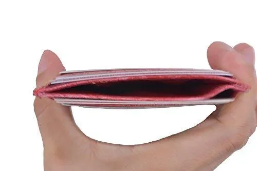 EW170/Waterproof Genuine Eel Skin Soft Leather Slim Thin Credit Card Holder Wallet