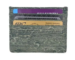 EW170/Waterproof Genuine Eel Skin Soft Leather Slim Thin Credit Card Holder Wallet